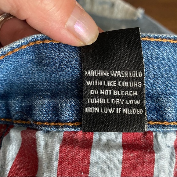 Fifty Street Womens Denim Shorts Patriotic Stars And Stripes 4th of July ￼large - Picture 5 of 8
